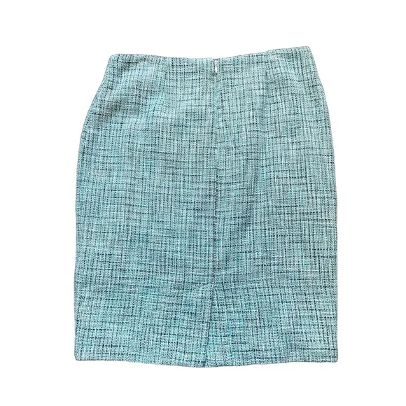 Premise Skirt Womens 8 Blue Pencil Tweed Pattern KneeLength Zip Closure - Picture 5 of 5